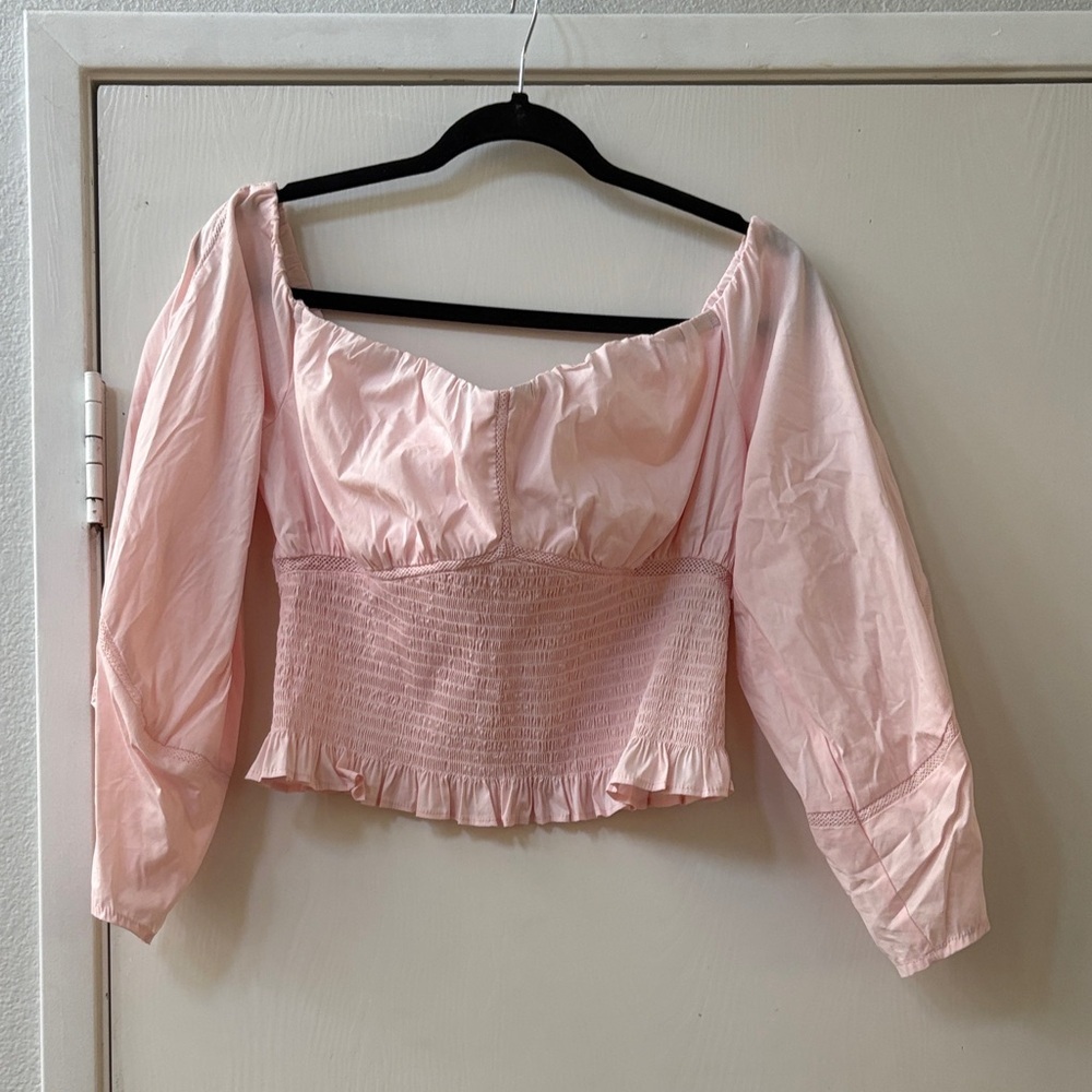 Guess Light Pink Off-Shoulder Blouse